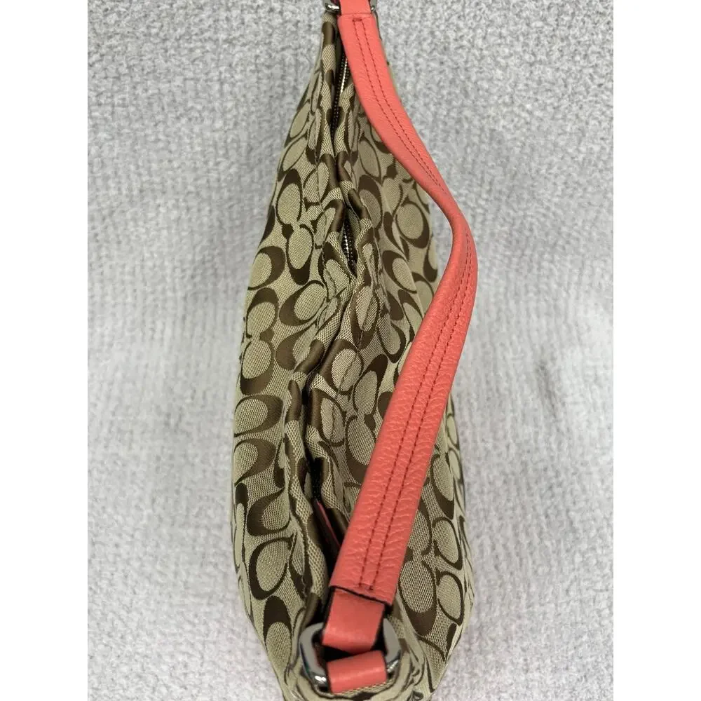 Coach Tan Coral Jacquard Signature Print Park Hobo Shoulder Bag F23279 #76918